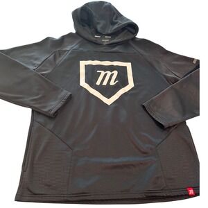 Marucci Baseball‎ Home Plate Logo Hoodie Sweatshirt Men's Medium Black Polyester
